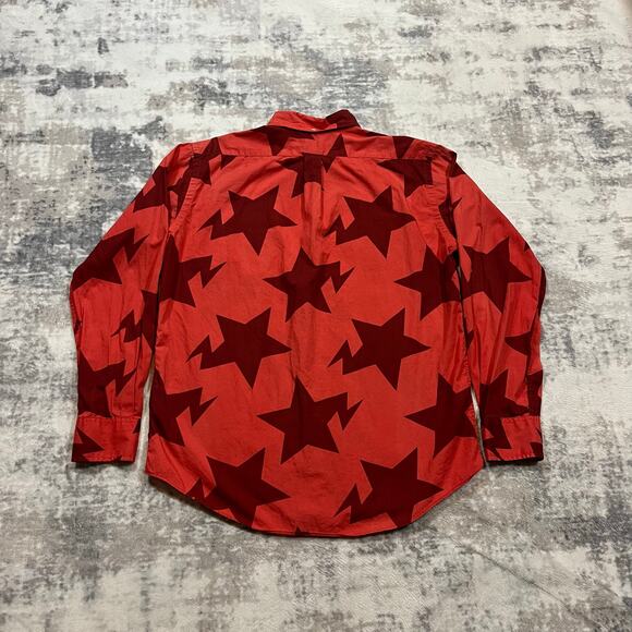 Authentic Bape 2000's All Over Sta Print Button Up Dress Shirt M - Picture 6 of 8